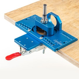 Concealed Hinge Jig, 35mm Cabinet Hardware with Clamp and Dust Collection Adapter, Aluminum Alloy Drill Guide, Cabinet Hinge Jig, Woodworking Tool for Door Mounting