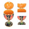 Egg Shaped Trinket Boxes Rhinestones Inlay Hand Painted Enamel Delicate