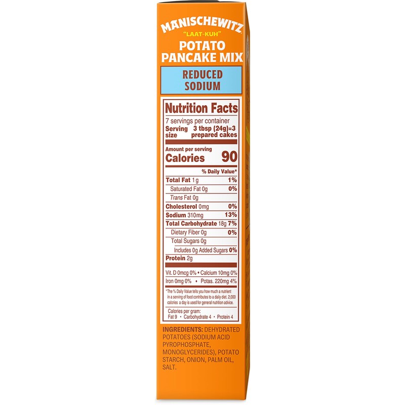 Manischewitz Low Sodium Potato Pancake Mix, 6oz (2 Pack) Gluten