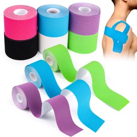 Kinesiology Tape, Kinesiology Tape, Tape, Sport, Waterproof, 5 m x 5 cm, for Sports, for Knee, Shoulder and Elbow, Muscle Firming Bands (6 Colours)