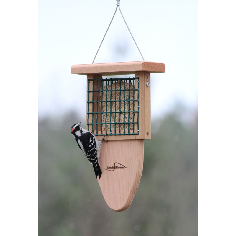 Kettle Moraine Cedar Single Cake Tail Prop Suet Bird Feeder