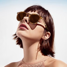 CARFIA Vintage Sonnenbrille Damen, Hochwertige Runde Polarisierte Brille mit 101% UV-Schutz