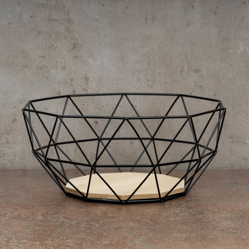 levandeo Metal Basket, Copper, 26 x 12 cm Modern, Wood,