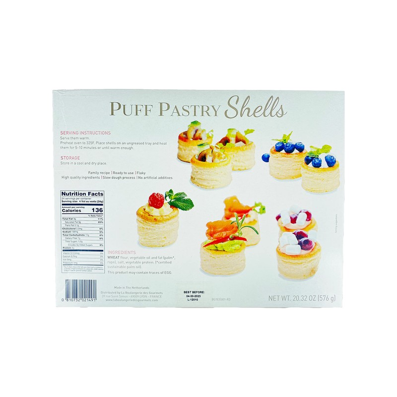 La Boulangerie Des Gourmets Puff Pastry Shells -Ready to Use