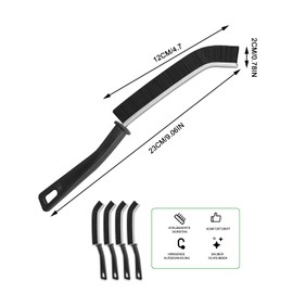RISAKOGO Gap Cleaning Brush - 4 Hard Bristle Corner Cleaning Brush Multifunctional Joint Brush Crevice Cleaning Brush for Kitchen Bathroom Door Window Rails