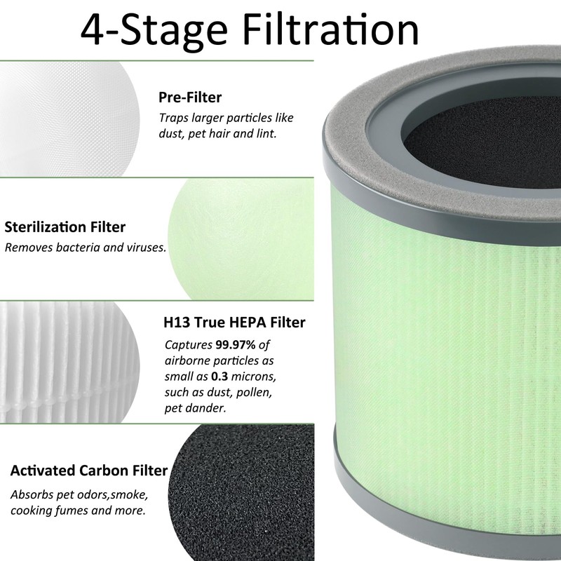 2 Pack TR-8080 Replacement Filter compatible with Dreamegg TR-8080 Air