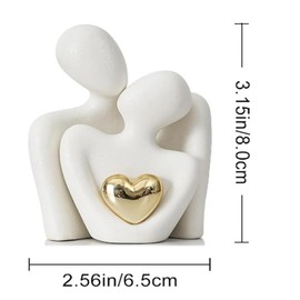 Mini Couple Statue Home Decor Knick Knacks Couples Love Office Show Pieces White B