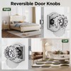MAXECURITY 1 Pack Glass Door Knob, Rosette Shaped Crystal Door