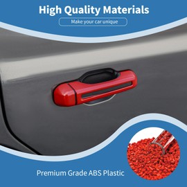 PDKLIN for Jeep JL Tailgate Door Handle Cover Trim Fit for Jeep Wrangler JL JLU 2018 up 2DR Red Exterior Accessories 3pcs