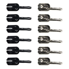 Ruiwaer 12PCS Number 5 Zippers Replacement Reversible Pulls Sliders Zips for Outdoor Tents (6 Black, 6 Silver)