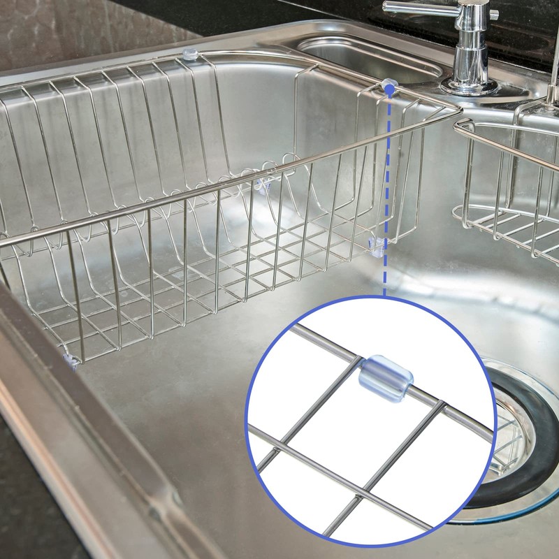 Romooa 30 Pieces Kitchen Sink Rack Feet Sink Grate Grid