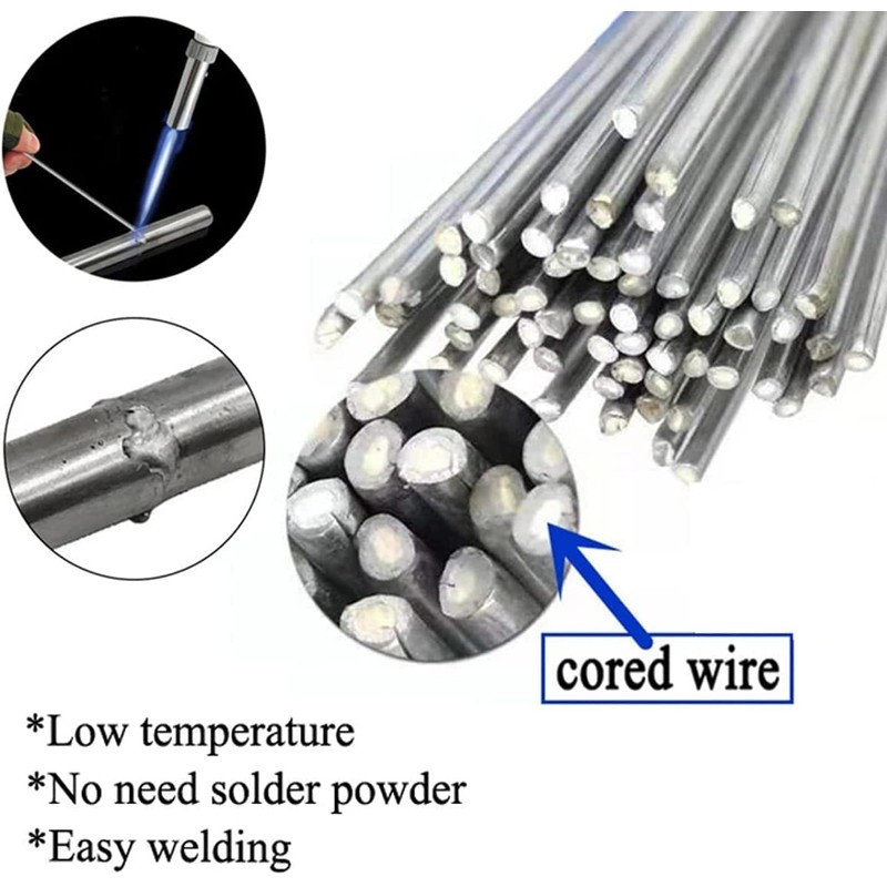 50 Pieces Flux Core Aluminum Rods Low Temperature Easy Melt
