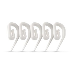 Realm White Plastic Curtain Hooks – Durable Drapery Hooks for Pencil Pleat & Header Tape Curtains – Easy‑Hang, Lightweight & Versatile. Available in multiple packs and sizes. (5, Standard)