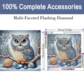 ijbnhd 5D Owl Diamond Art Kits for Adults, DIY Owl Diamond Painting Kits for Beginners, Full Drill Rhinestone Gem Art Craft Kits for Home Wall Decor 14X14Inch