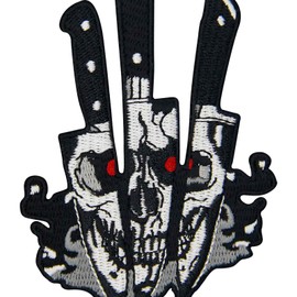 Zegin The Skull Daggers Patch Embroidered Applique Badge Iron On Sew On Emblem