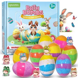 Qivatex Bath Bombs with Toys Inside, Natural & Organic Kids Bath Bombs, Bubble Bath Kids, Perfect Birthday Gifts Set for Kid Boys and Girls Ages 3+