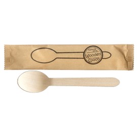 Kyushu Shiko WS-101 Craft Complete Wood Spoons, 1,000 Pieces, Paper Packaging, Wooden, Individual Packaging, Disposable, Eco Friendly, Cafes, Outdoors, Hospitality