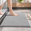 Grey Chenille Bath Mat Water Absorbent Non-Slip Rug – Soft
