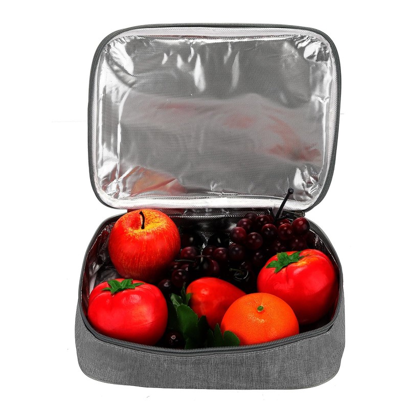 PATIKIL 12"x9"x3" Insulated Lunch Bag Portable Food Container Bag Flat