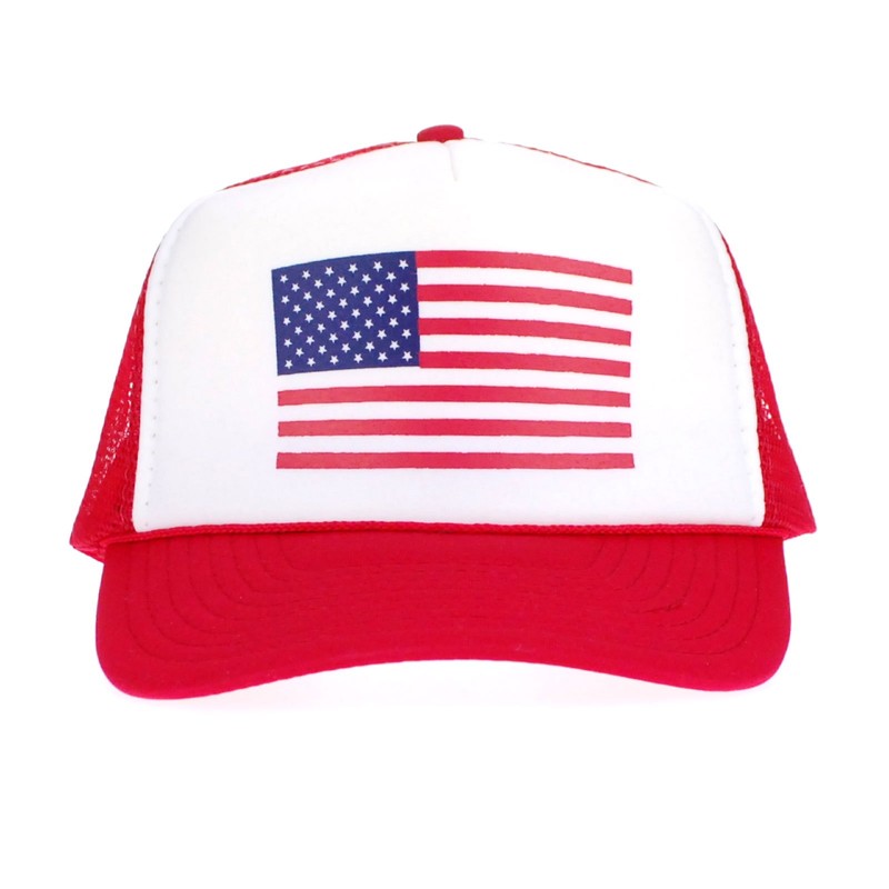 SA106 American Flag Patriotic USA Classic 5 Panel Mesh Snap
