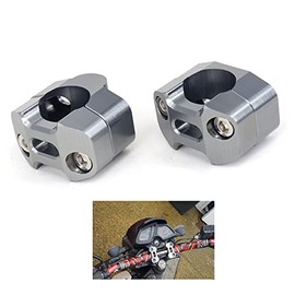 Fast Pro Pair of Motorcycle 1 1/8 Inch CNC Motorcycle Handlebar Riser Mount Clamp Adapter 7/8 Inch Replacement 1 1/8 Inch Titanium