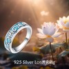 ONEFINITY Lotus Rings Sterling Silver Turquoise Lotus Ring Yoga Jewelry