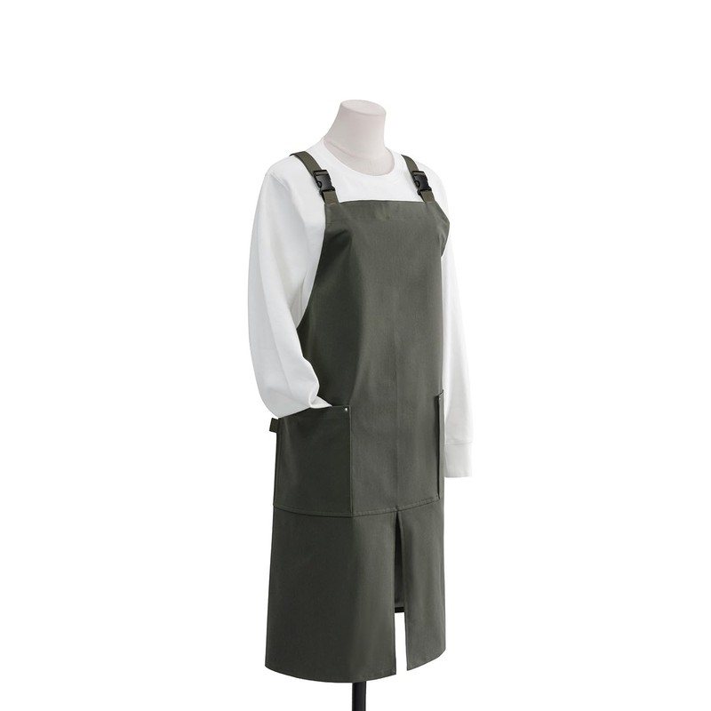 LeafIn WGZ Women's Long Length Apron with Pockets, H-Type, Buckle,