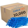 Gocableties Small Blue Cable Ties, 100mm x 2.5mm, Bulk Pack