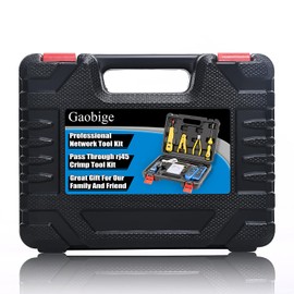 Gaobige Network Tool kit, Cat6 Cat5e Cat5 Crimping Tool RJ45 Crimp Tool kit, Pass Through rj45 Crimper, Wire Tracker, 110/88 Punchdown Tool, Cat6 Pass Through Connectors
