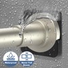 2 Pack Adhesive Shower Rod Holders, Black Transparent Rod Retainer