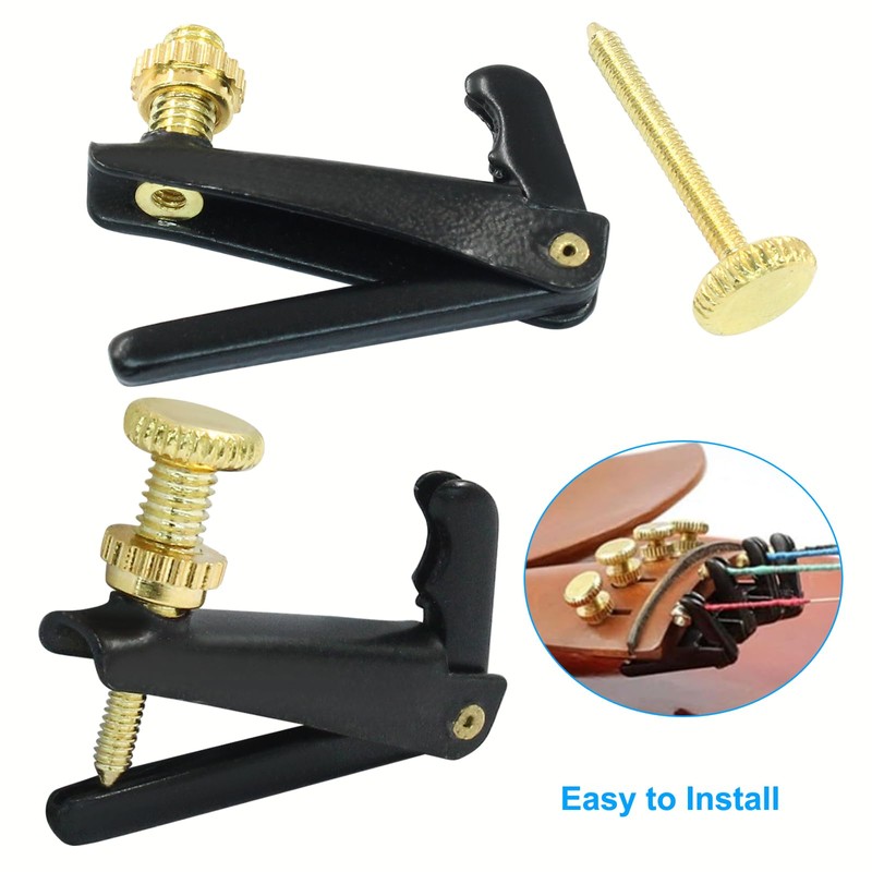 Seimneire Violin Fine Tuners 3/4 4/4 String Spinner Adjuster Black