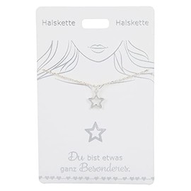 Depesche 4710-012 Silver Plated Star Symbol Pendant Necklace Adjustable Length (42cm + 5cm) Ideal as a Gift or a Little Thankful Gift (4710-012)