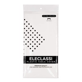 White 13 Pack Premium Disposable Plastic Tablecloth 54 x 108 Inch - Waterproof Disposable Tablecloths for Rectangle Tables up to 8 ft in Length - Indoor or Outdoor Use - Party Plastic Table Cover
