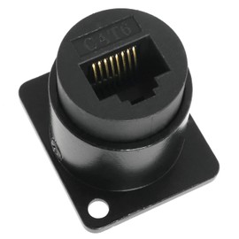 ZZLZX 1PC Waterproof Connector Network Ethernet Extension Interface Adapter RJ45 Cat6 Socket D-Type Module Shielded Industrial Panel Mount Bulkhead Female Feed Thru Coupler