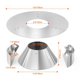 onlyfire Charcoal Basket, BBQ Whirlpool Stainless Steel Ash Basket with Water Reservoirs Charcoal Heat Controller Charcoal Grill Cone for 22”/26” Weber Kettle Charcoal Grills