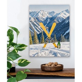 End of The Run: 16x20 Unframed Poster - Skiing Decor for Winter Park Resort - Alpine Landscape, Snow-Covered Mountains, Winter Theme, Outdoors, Sports, Skier Man Cave Decor, Travel, Hiking, Trekking