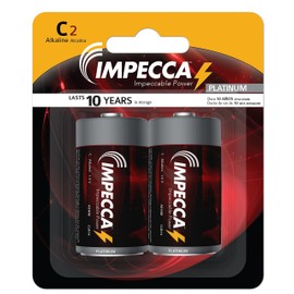 Impecca C Alkaline Batteries 48-Pack,1.5V Platinum Series, High Performance, Long Lasting 10-Year Shelf Life, Leak Resistant, & All Purpose for Electronics/Households Devices/Toys/and More
