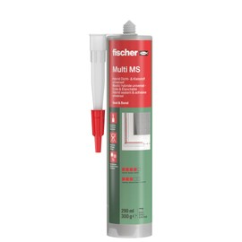fischer Multi MS Kleb- und Dichtstoff, wasserfester Montagekleber für elastische Verklebungen, MS-Polymer für viele Anwendungen & Untergründe, 290 ml, weiß