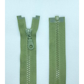 LIL YKK Zip Plastic Teeth No. 5 Medium Coarse Separable (566 Olive Green, 60 cm)