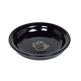 Nobby Golden Cat Ceramic Milk Bowl, Black, Diameter 14.0 x 2.0 cm, 0.1 L, Pack of 1