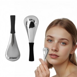 AOSHAWN Cooling Globes for Face and Eyes, Ice Globes for Facials, Stainless Steel Cryo Sticks for Women and Ladies, Skin Care Tools Spa Roller, Anti-Aging, Wrinkles and Puffiness Relief (Black)