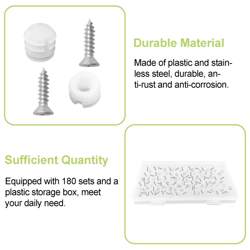 UFURMATE Hinge Dowel Inserts, 180 Pack Plastic Hinge Dowel Inserts