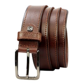Pierre Cardin 5072 KAM02 Men's Belt, Elegant Men's Belt, Leather, Classic Buckle - Camel, Strap Length 125 cm, camel