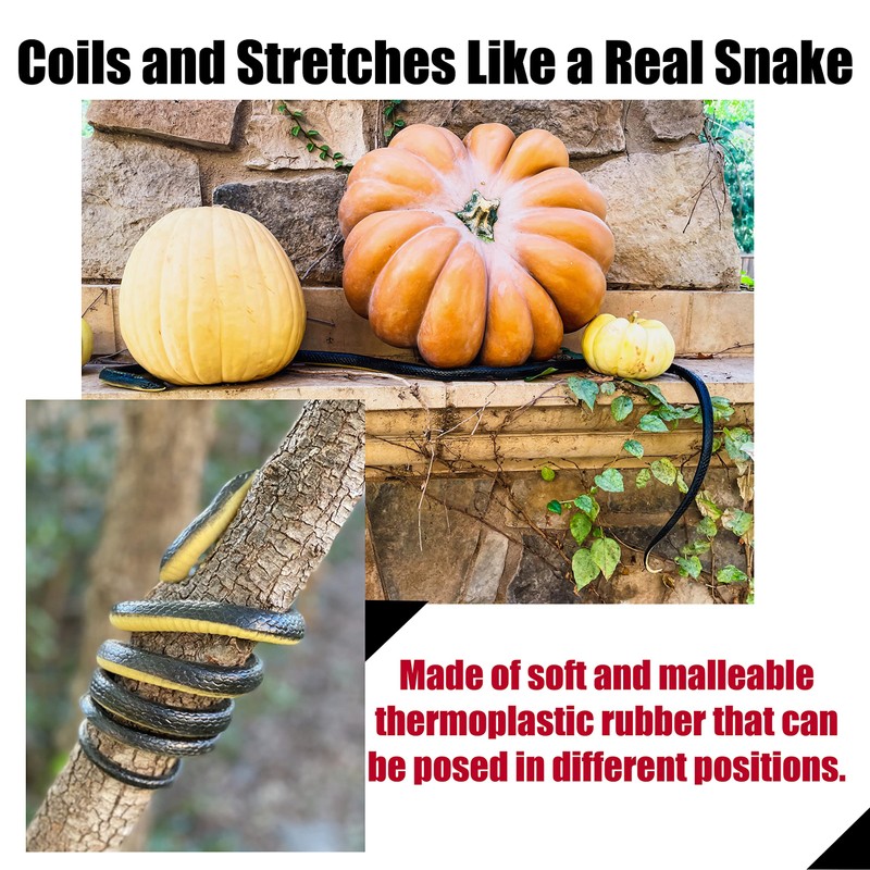 FunFamz The Original Realistic Rubber Snake Toy - Large Black