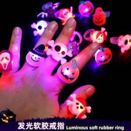 Light-Up Rings: Halloween, Christmas & Fruit Designs (LF1918) Free Size / One Color 50ea