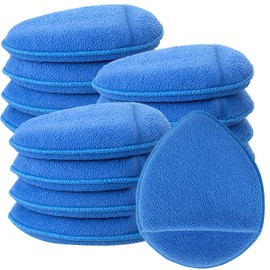 Remerry 12 Pack Microfiber Applicator Pad, Water Drop Type Wax Applicator Pad with Finger Pocket, Cleaning Pads for Car Cleaning, Polishing, Applying Wax, Sealants, Interior Exterior Car