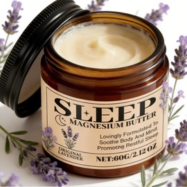 Magnesium Butter for Sleep,Night Magnesium Cream for Leg & Foot,with Shea & Mango Butter,Lavender Essential Oil for Relaxation,Restorative Sleep & Leg Relaxation,Moisturizing Butter with Magnesiums
