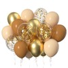 ZOOYOO 50pcs Balloons 12 Inch Brown Nude Gold Confetti Latex