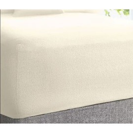Off-White Thermal Flannelette Fitted Bed Sheet 30cm Deep 100% Soft Brushed Cotton Flannel Hotel Quality Extra Soft Premium Bedding Linen (Super King)