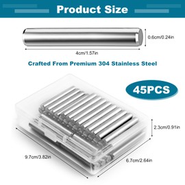 Pack of 45 Shelf Brackets 6 mm, Shelf Support Pins, Cylinder Pins, Shelf Brackets, Holder for Shelves, Shelf Brackets, Stainless Steel Shelf Support for Shelves, Cabinets
